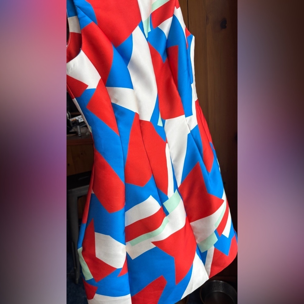 Geometric print sleeveless dress size S non stretch - Picture 6 of 15